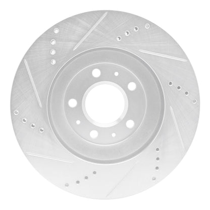 R1 Concepts R1 04-08 Cadillac CTS Front Right Drilled & Slotted Silver Brake Rotor