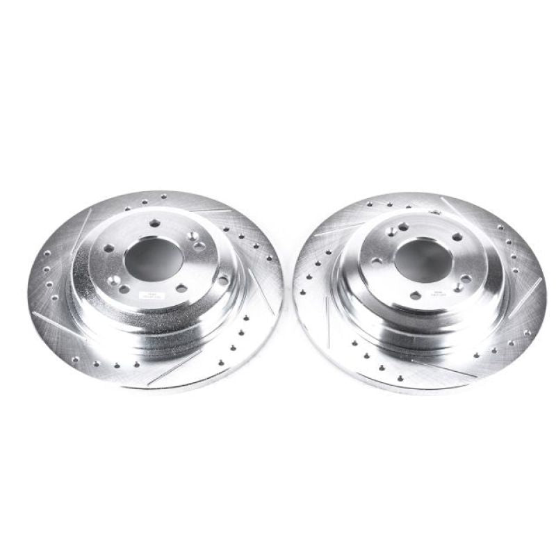 PowerStop Power Stop 10-16 Hyundai Genesis Coupe Rear Evolution Drilled & Slotted Rotors - Pair