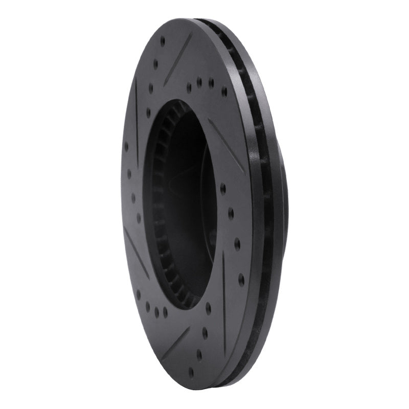 R1 Concepts R1 99-07 Suzuki Esteem Front Right Drilled & Slotted Black Brake Rotor