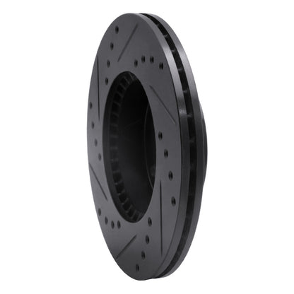 R1 Concepts R1 99-07 Suzuki Esteem Front Right Drilled & Slotted Black Brake Rotor