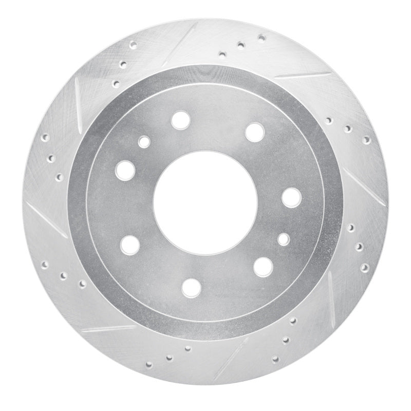 R1 Concepts R1 04-11 Ford F-150 RWD Rear Left Drilled & Slotted Silver Brake Rotor
