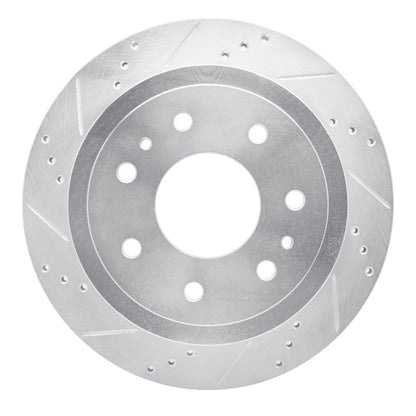 R1 Concepts R1 04-11 Ford F-150 RWD Rear Left Drilled & Slotted Silver Brake Rotor