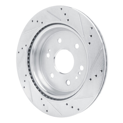 R1 Concepts R1 2019-2025 Cadillac Escalade ESV Rear Left Drilled & Slotted Silver Brake Rotor