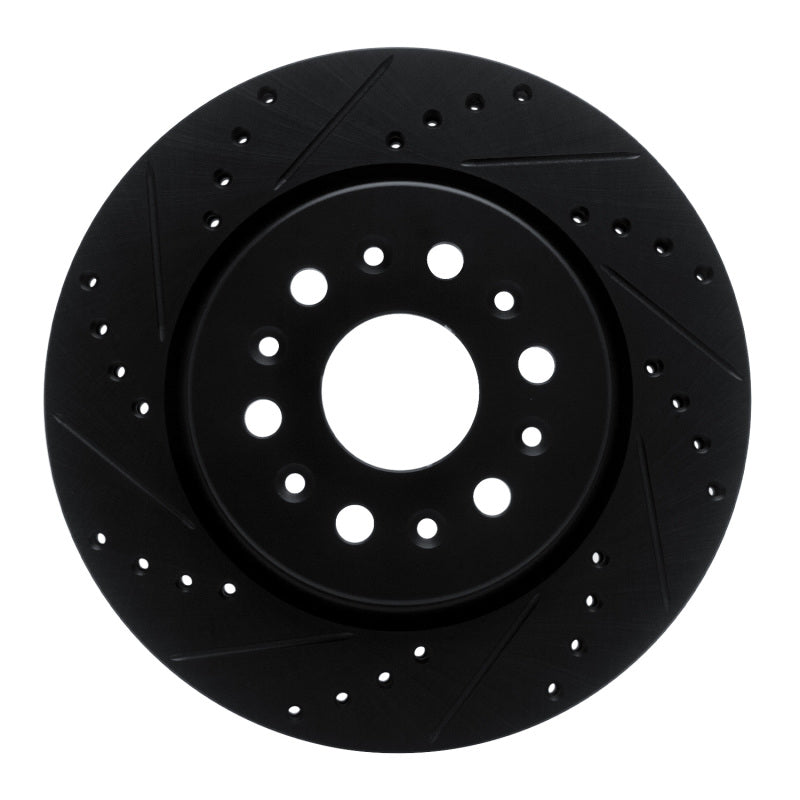 R1 Concepts R1 17-25 Buick Enclave Rear Left Drilled & Slotted Black Brake Rotor