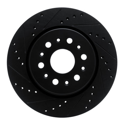 R1 Concepts R1 17-25 Buick Enclave Rear Left Drilled & Slotted Black Brake Rotor