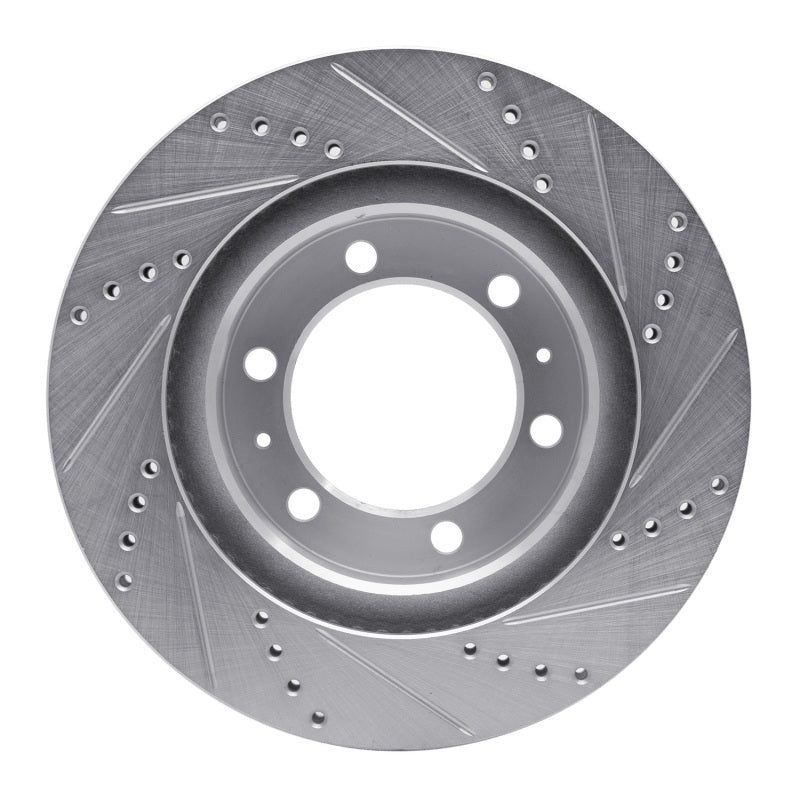 R1 Concepts R1 03-23 Toyota FJ Cruiser Front Left Drilled & Slotted Silver Brake Rotor