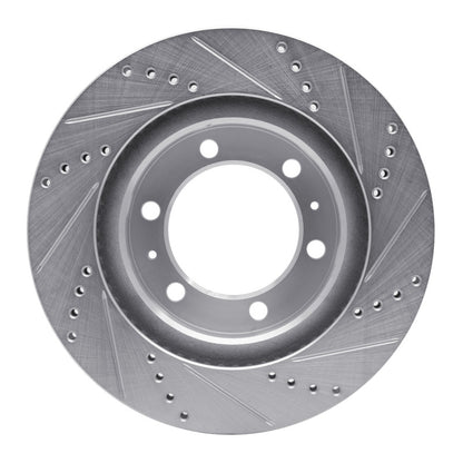R1 Concepts R1 03-23 Toyota FJ Cruiser Front Left Drilled & Slotted Silver Brake Rotor