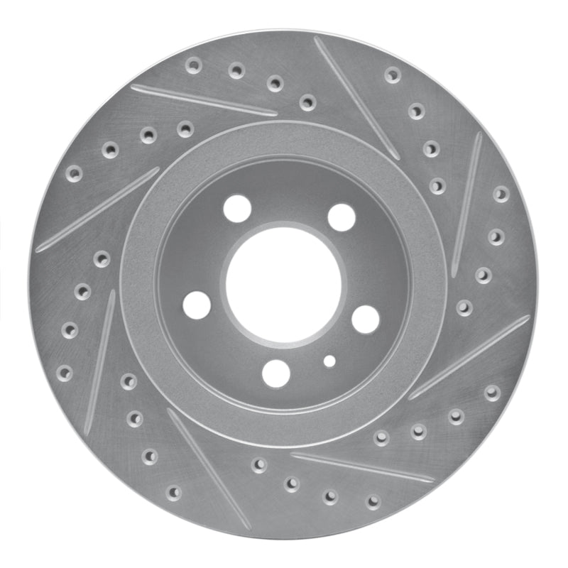 R1 Concepts R1 92-95 Volkswagen Jetta Sedan Front Left Drilled & Slotted Silver Brake Rotor