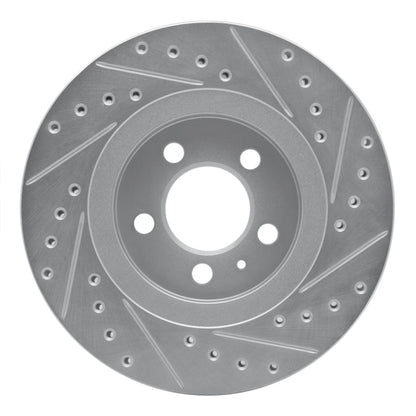 R1 Concepts R1 92-95 Volkswagen Jetta Sedan Front Left Drilled & Slotted Silver Brake Rotor