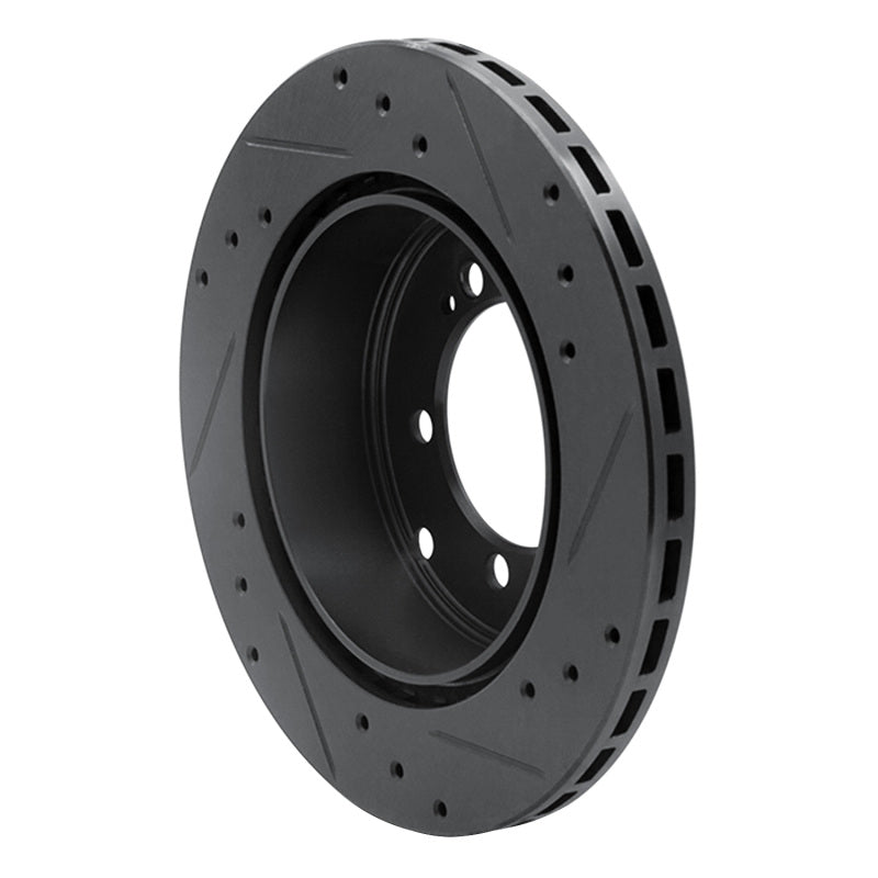 R1 Concepts R1 94-95 Eagle TALON Rear Left Drilled & Slotted Black Brake Rotor