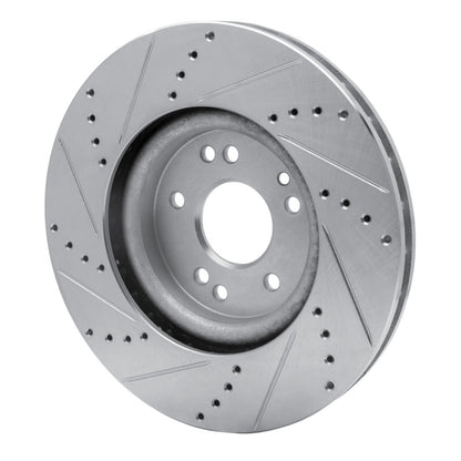 R1 Concepts R1 94-02 Mercedes-Benz SL600 Left Front Drilled & Slotted Silver Brake Rotor