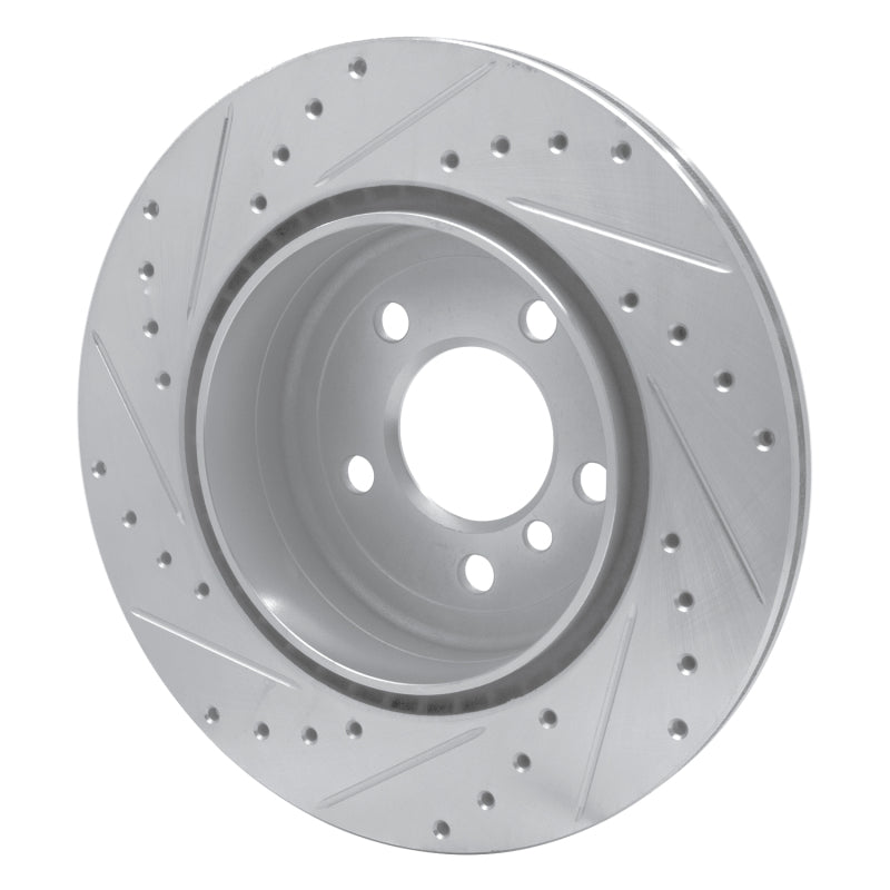 R1 Concepts R1 11-16 BMW 528I Rear Right Drilled & Slotted Silver Brake Rotor