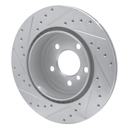 R1 Concepts R1 11-16 BMW 528I Rear Right Drilled & Slotted Silver Brake Rotor