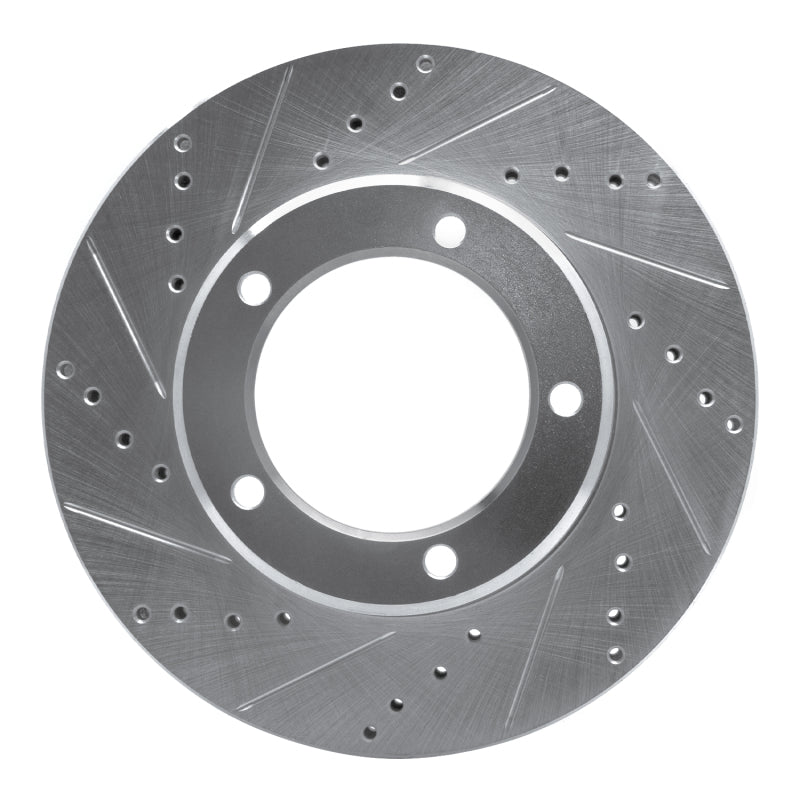 R1 Concepts R1 98-07 Lexus LX470 Front Left Drilled & Slotted Silver Brake Rotor