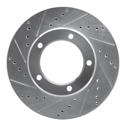 R1 Concepts R1 98-07 Lexus LX470 Front Left Drilled & Slotted Silver Brake Rotor