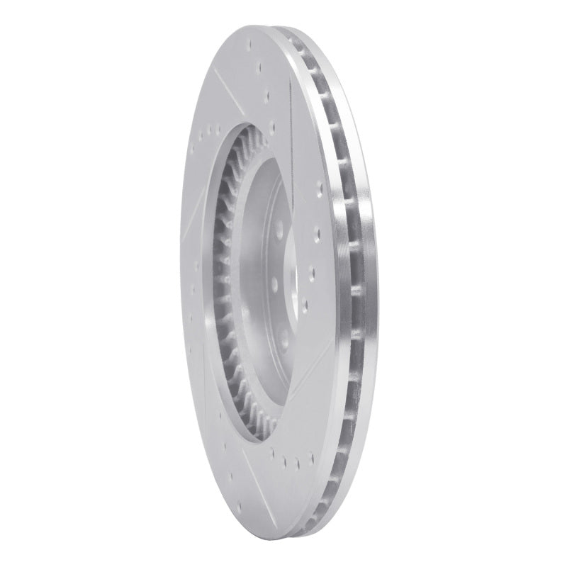 R1 Concepts R1 06-15 Mazda MX-5 Miata Front Left Drilled & Slotted Silver Brake Rotor