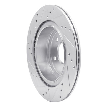 R1 Concepts R1 09-20 Nissan 370Z Rear Right Drilled & Slotted Silver Brake Rotor
