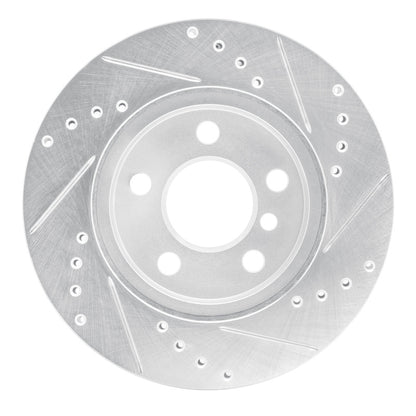R1 Concepts R1 14-21 BMW i3 Front Left Drilled & Slotted Silver Brake Rotor