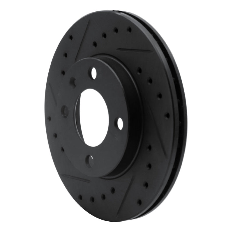 R1 Concepts R1 80-08 Audi 4000 Front Left Drilled & Slotted Black Brake Rotor