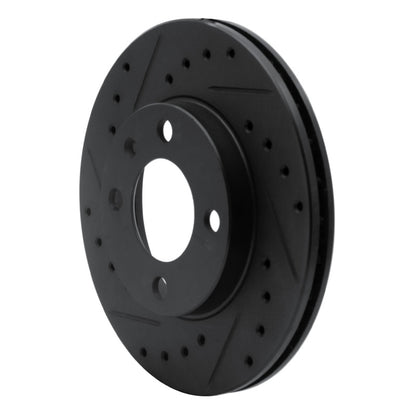 R1 Concepts R1 80-08 Audi 4000 Front Left Drilled & Slotted Black Brake Rotor