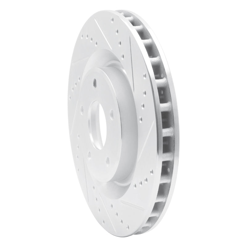 R1 Concepts R1 05-13 Cadillac XLR Front Right Drilled & Slotted Silver Brake Rotor