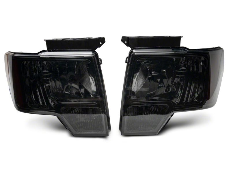 Raxiom 09-14 Ford F-150 Axial OEM Style Rep Headlights- Chrome Housing- Smoked Lens