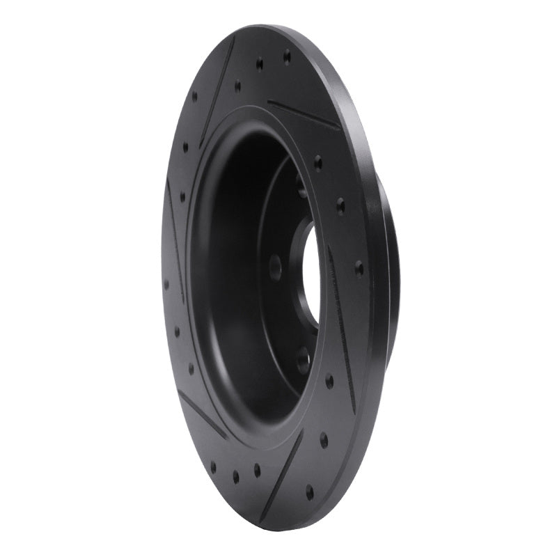 R1 Concepts R1 18-23 Ford Transit CONNECT Rear Right Drilled & Slotted Black Brake Rotor