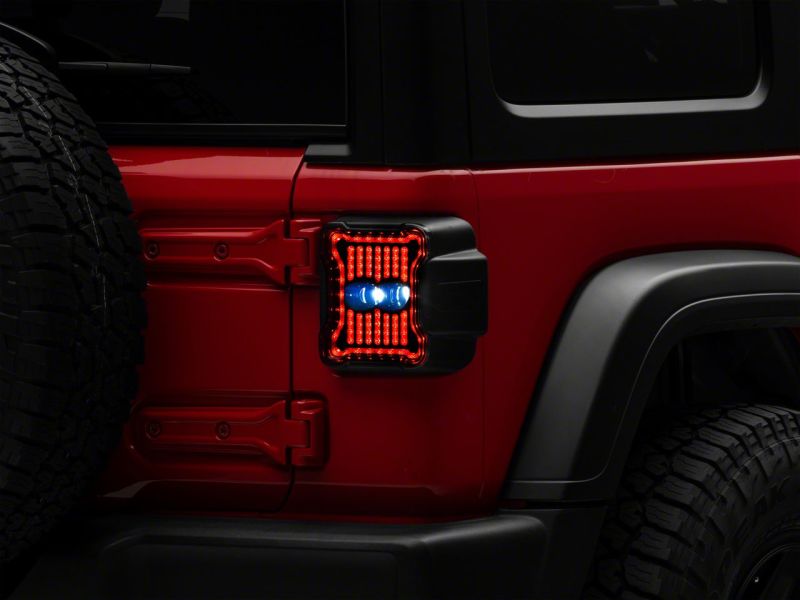 Raxiom 18-23 Jeep Wrangler JL Axial Series Linear LED Tail Lights- Black Housing (Smoked Lens)