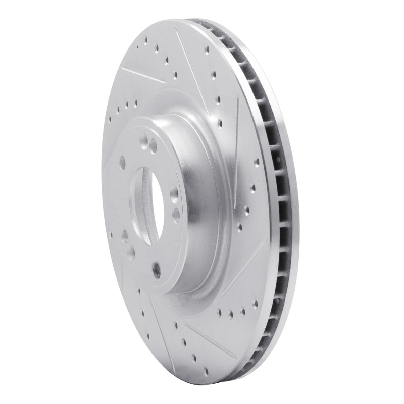 R1 Concepts R1 09-11 Hyundai Genesis Sedan Front Right Drilled & Slotted Silver Brake Rotor