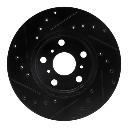 R1 Concepts R1 87-91 Toyota Camry Front Right Drilled & Slotted Black Brake Rotor