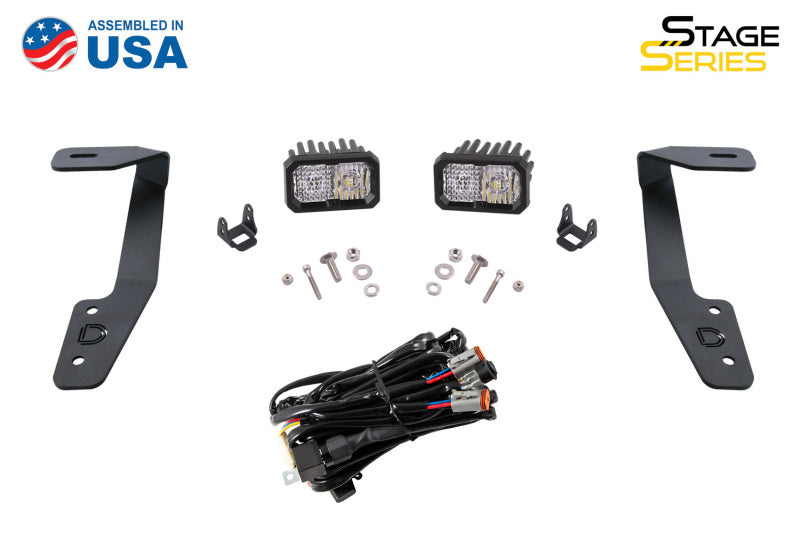 Diode Dynamics 18-21 Subaru Crosstrek Stage Series 2in LED Ditch Light Kit - Yellow Pro Combo