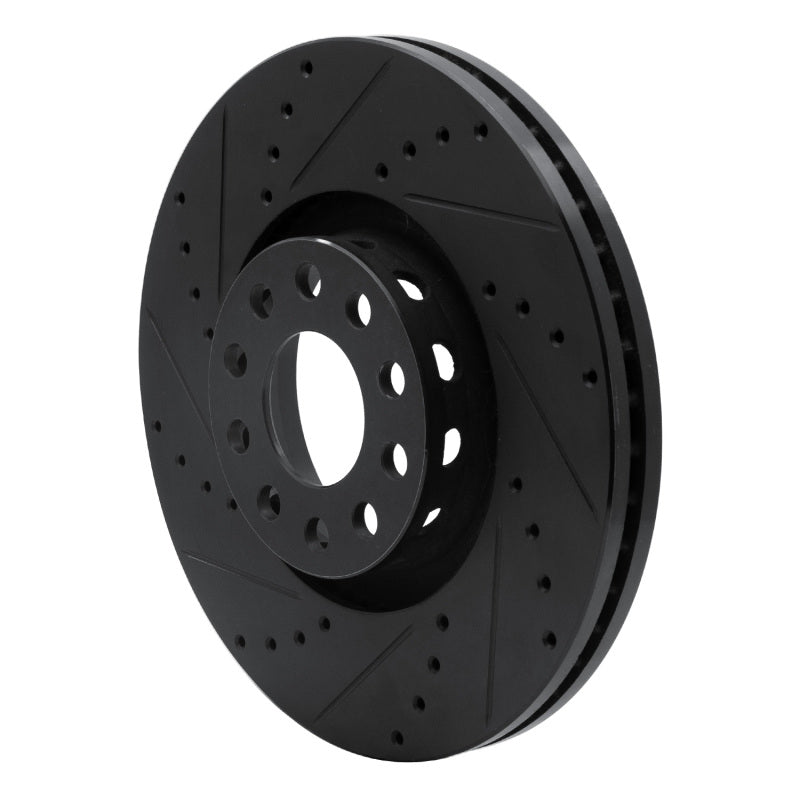 R1 Concepts R1 02-05 Volkswagen Passat (USA/Canada) Front Left Drilled & Slotted Black Brake Rotor