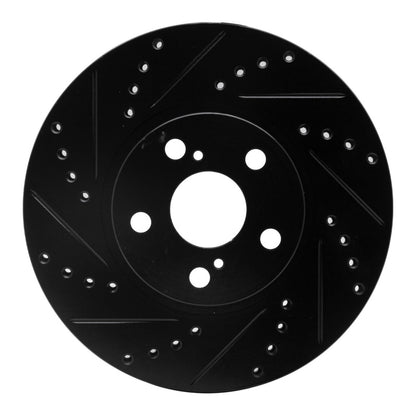 R1 Concepts R1 00-10 Pontiac Vibe Front Left Drilled & Slotted Black Brake Rotor