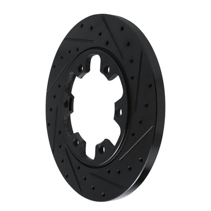 R1 Concepts R1 15-25 Ford Transit-150 Rear Right Drilled & Slotted Black Brake Rotor