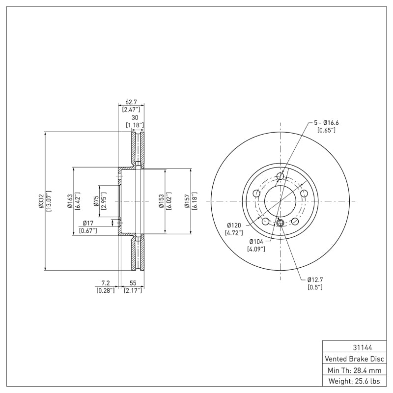 DFC 07-19 BMW X5 Front Brake Rotor