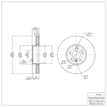 DFC 07-19 BMW X5 Front Brake Rotor