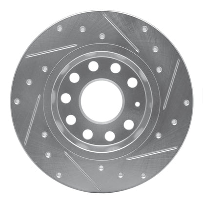R1 Concepts R1 05-25 Audi A3 Sportback E-Tron Rear Left Drilled & Slotted Silver Brake Rotor