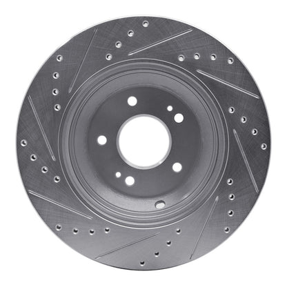 R1 Concepts R1 18-23 Genesis G80 Rear Right Drilled & Slotted Silver Brake Rotor