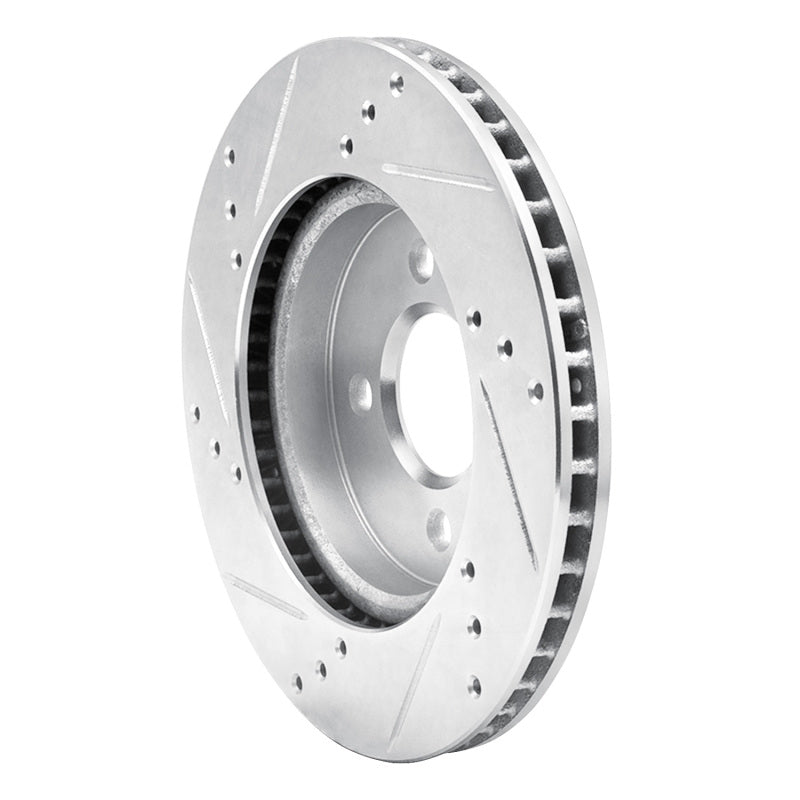 R1 Concepts R1 11-25 Nissan March (Mexico) Front Right Drilled & Slotted Silver Brake Rotor