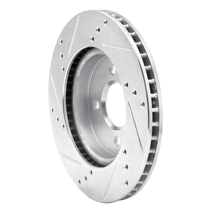 R1 Concepts R1 11-25 Nissan March (Mexico) Front Right Drilled & Slotted Silver Brake Rotor