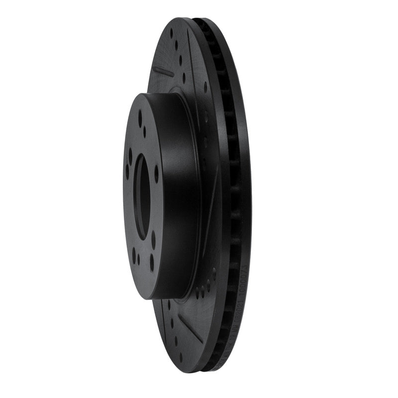 R1 Concepts R1 12-15 Acura ILX Front Right Drilled & Slotted Black Brake Rotor