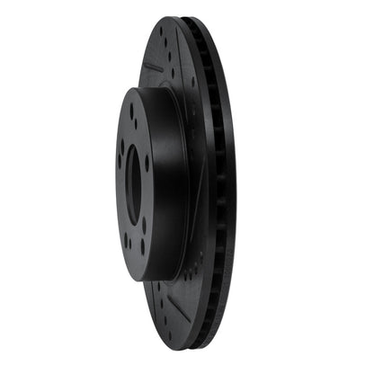 R1 Concepts R1 12-15 Acura ILX Front Right Drilled & Slotted Black Brake Rotor
