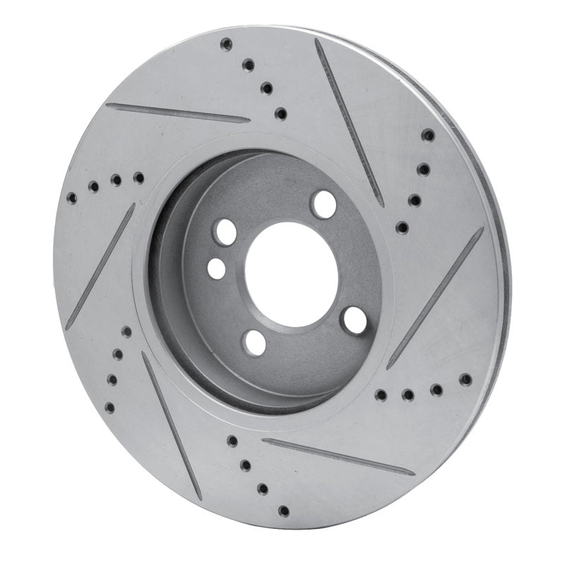 R1 Concepts R1 07-15 Mini Cooper (Excl Clubman) Front Left Drilled & Slotted Silver Brake Rotor