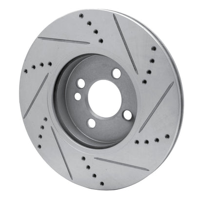 R1 Concepts R1 07-15 Mini Cooper (Excl Clubman) Front Left Drilled & Slotted Silver Brake Rotor