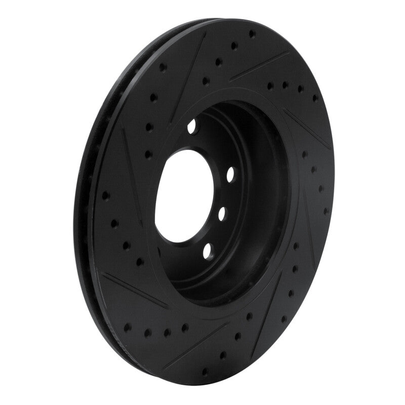 R1 Concepts R1 99-08 BMW 325CI (USA/Canada) Front Right Drilled & Slotted Black Brake Rotor