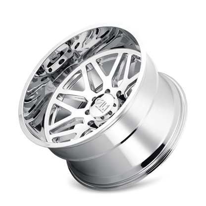 Cali Off-Road 9115 Invader 24x14 / 8x165.1 BP / -76mm Offset / 125.2mm Hub Chrome Wheel