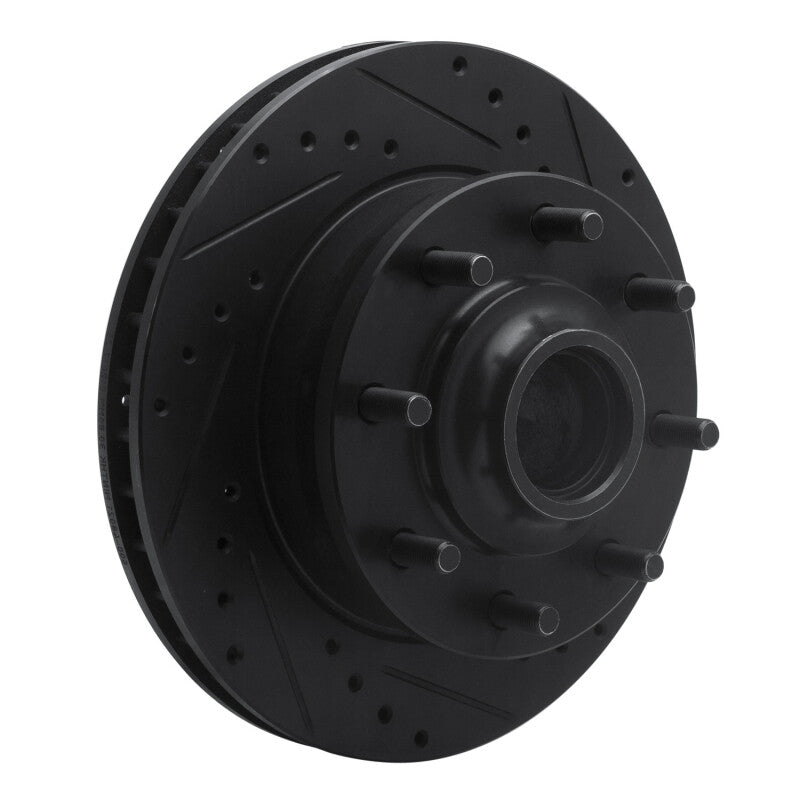 R1 Concepts R1 93-95 Chevrolet G30 Front Right Drilled & Slotted Black Brake Rotor