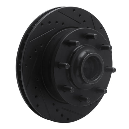 R1 Concepts R1 93-95 Chevrolet G30 Front Right Drilled & Slotted Black Brake Rotor