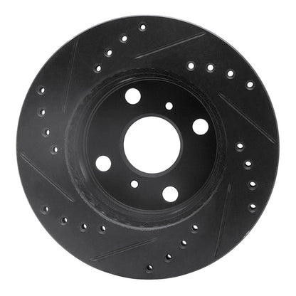 R1 Concepts R1 84-88 Chevrolet Nova Front Left Drilled & Slotted Black Brake Rotor