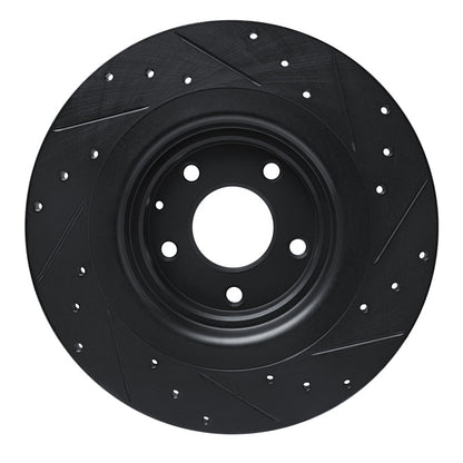 R1 Concepts R1 16-23 Mazda CX-9 Rear Left Drilled & Slotted Black Brake Rotor